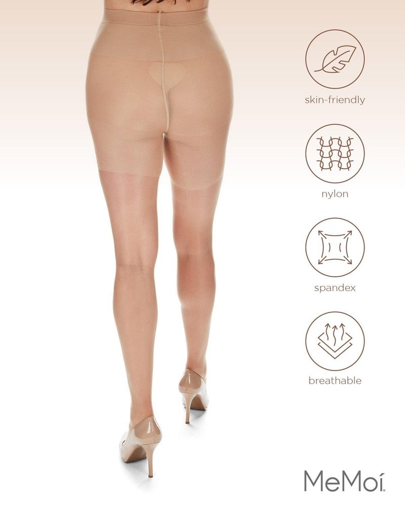 MeMoi Maternity Sheer Pantyhose for Women, Extra Large Waist Pregnancy Shapewear, 12 Denier - Sizes Small to Q2, Nude, Large/X-Large - Image 5